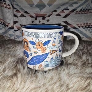 Starbucks Connecticut Mug with Blue and Orange Accents